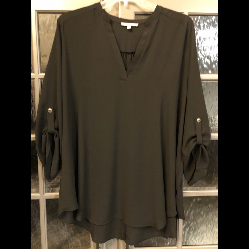 Gibson & Latimer Black Georgette Tunic Blouse
